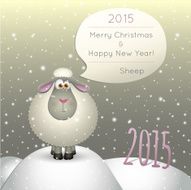 lamb on a winter background