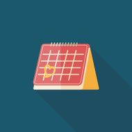 Valentine&#039;s Day February fourteen calendar flat icon eps10 N2