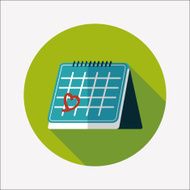 Valentine&#039;s Day February fourteen calendar flat icon eps10 N3