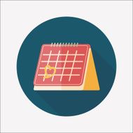 Valentine&#039;s Day February fourteen calendar flat icon eps10 N6
