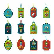 Chinese New Year tag flat banner background set eps10 N31