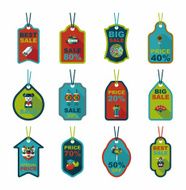 Chinese New Year tag flat banner background set eps10 N35