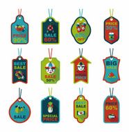 Chinese New Year tag flat banner background set eps10 N39