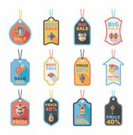 Chinese New Year tag flat banner background set eps10 N40