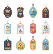 Chinese New Year tag flat banner background set eps10 N42