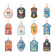 Chinese New Year tag flat banner background set eps10 N45