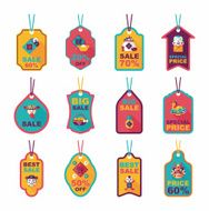 Chinese New Year tag flat banner background set eps10 N47