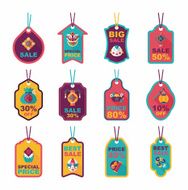 Chinese New Year tag flat banner background set eps10 N48