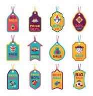 Chinese New Year tag flat banner background set eps10 N50
