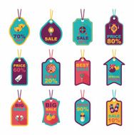 Chinese New Year tag flat banner background set eps10 N51