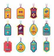 Chinese New Year tag flat banner background set eps10 N53