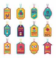 Chinese New Year tag flat banner background set eps10 N55