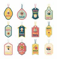 Chinese New Year tag flat banner background set eps10 N57