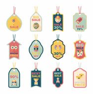 Chinese New Year tag flat banner background set eps10 N59