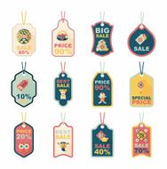 Chinese New Year tag flat banner background set eps10 N65