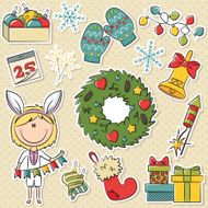 Christmas Girl with Holidays objects