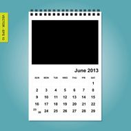 June 2013 calendar vector