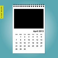 April 2013 calendar vector