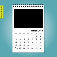 March 2013 calendar vector