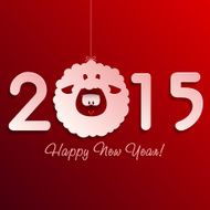 Symbol of New Year&#039;s lamb on red