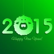 Symbol of New Year&#039;s lamb on green