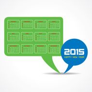 Calendar of 2015 with message bubble design