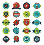 Chinese New Year badge flat banner design background set N79