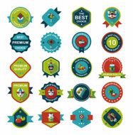 Chinese New Year badge flat banner design background set N80