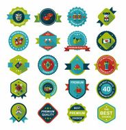 Chinese New Year badge flat banner design background set N81