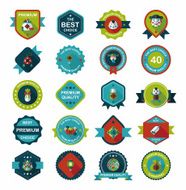 Chinese New Year badge flat banner design background set N82