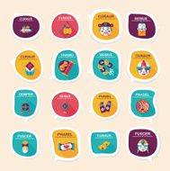 Chinese New Year bubble speech flat banner design flat eps10