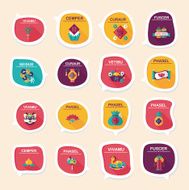 Chinese New Year bubble speech flat banner design flat eps10 N3