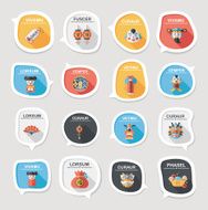 Chinese New Year bubble speech flat banner design flat eps10 N11