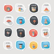 Chinese New Year bubble speech flat banner design flat eps10 N12
