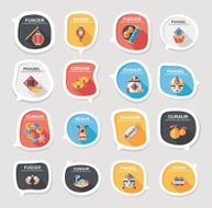 Chinese New Year bubble speech flat banner design flat eps10 N13