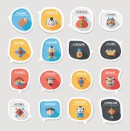 Chinese New Year bubble speech flat banner design flat eps10 N14
