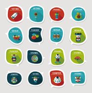 Chinese New Year bubble speech flat banner design flat eps10 N21