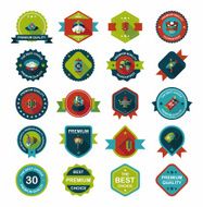 Chinese New Year badge flat banner design background set N83