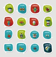 Chinese New Year bubble speech flat banner design flat eps10 N26