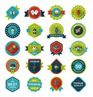 Chinese New Year badge flat banner design background set N87