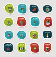 Chinese New Year bubble speech flat banner design flat eps10 N28