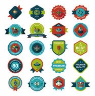 Chinese New Year badge flat banner design background set N89