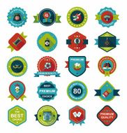 Chinese New Year badge flat banner design background set N91