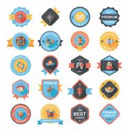 Chinese New Year badge flat banner design background set N98