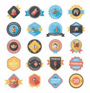 Chinese New Year badge flat banner design background set N101
