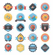 Chinese New Year badge flat banner design background set N102
