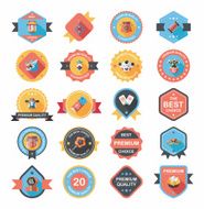 Chinese New Year badge flat banner design background set N103