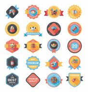 Chinese New Year badge flat banner design background set N105