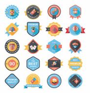 Chinese New Year badge flat banner design background set N106