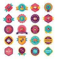 Chinese New Year badge flat banner design background set N107